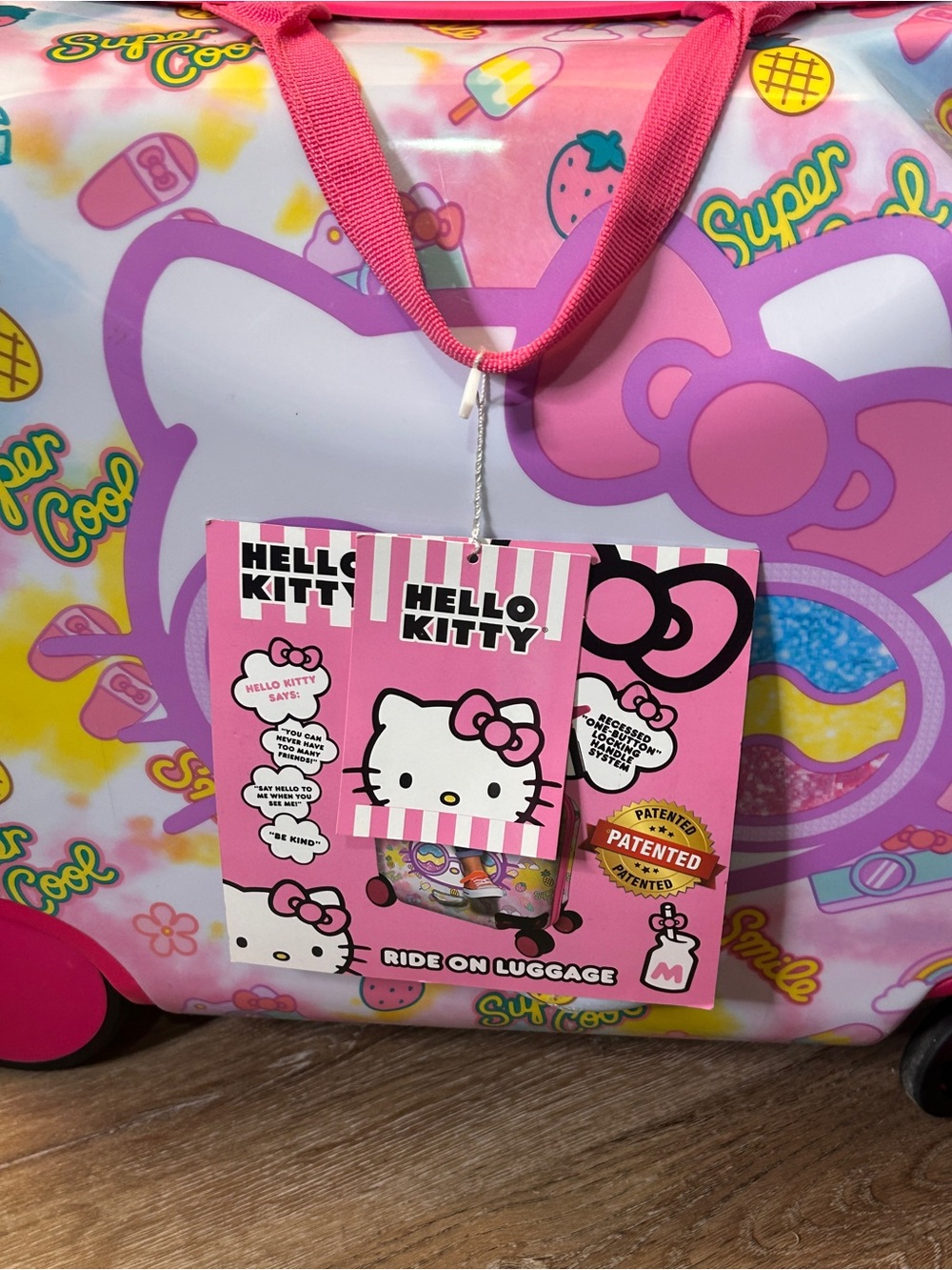 ✨ Hello Kitty Kids Rolling Suitcase Colorful Spinner Ride On Luggage, Travel Bag
